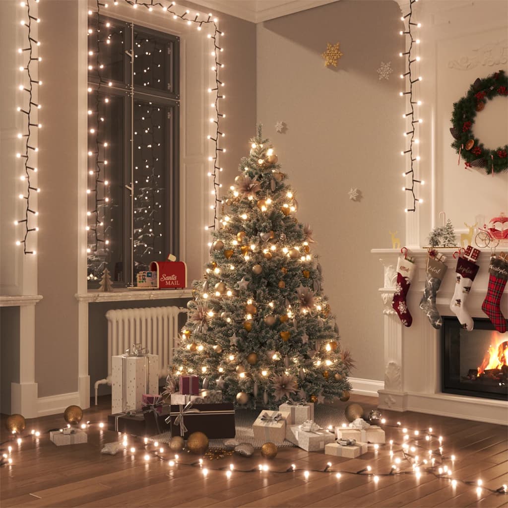 Led-Lichterkette Mit 400 Leds Warmweiß Pvc Warmweiß Und Dunkelgrün