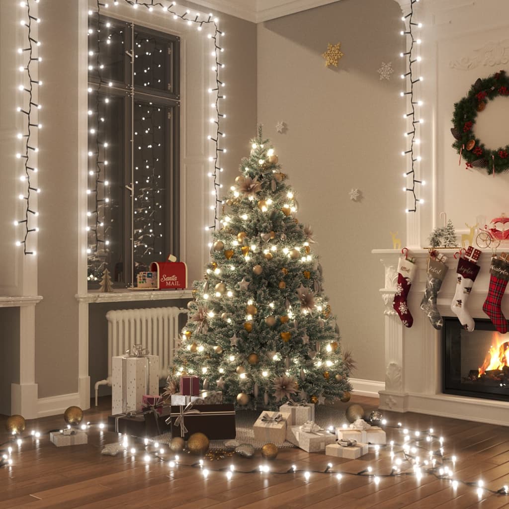 Led-Lichterkette Mit 400 Leds Kaltweiß Pvc Kaltweiß Und Dunkelgrün