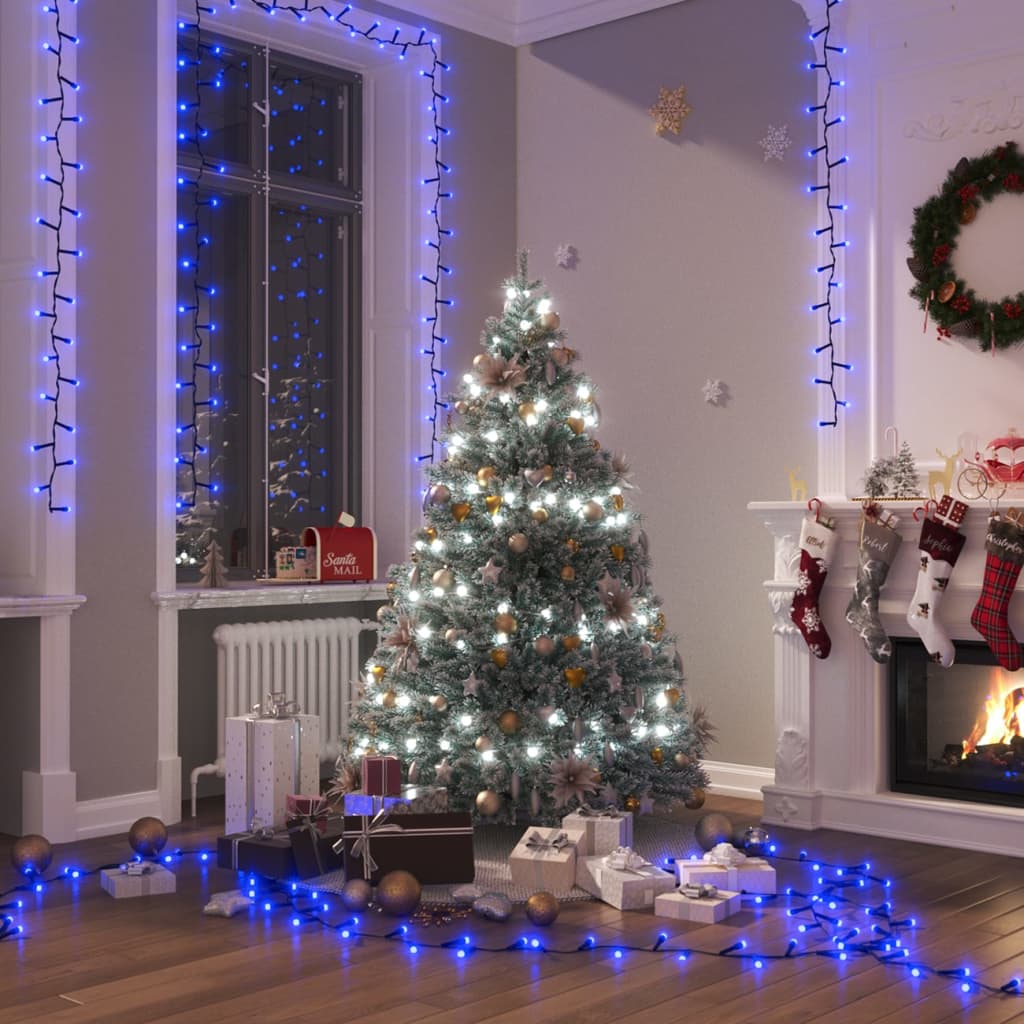 Led-Lichterkette Mit 400 Leds Blau Pvc Blau Und Dunkelgrün