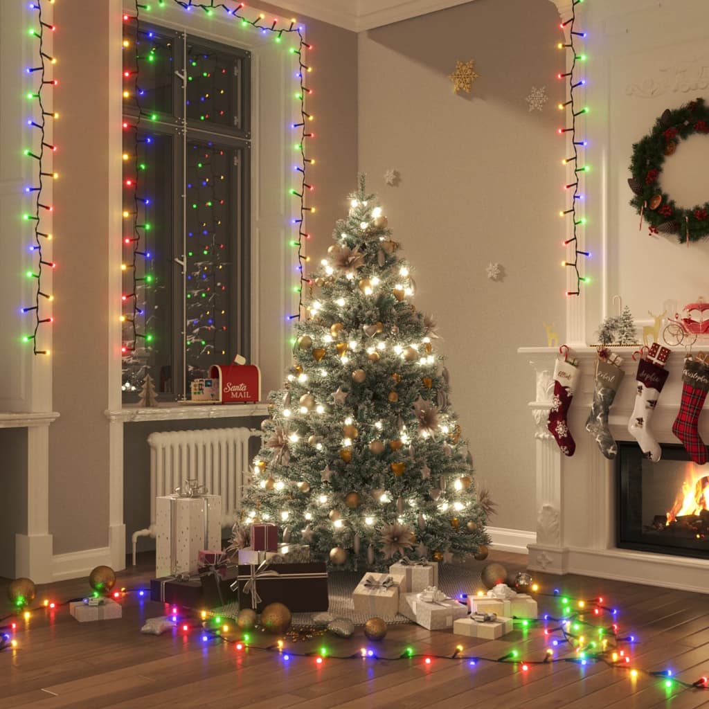 Led-Lichterkette Mit 400 Leds Mehrfarbig Pvc Mehrfarbig Und Dunkelgrün