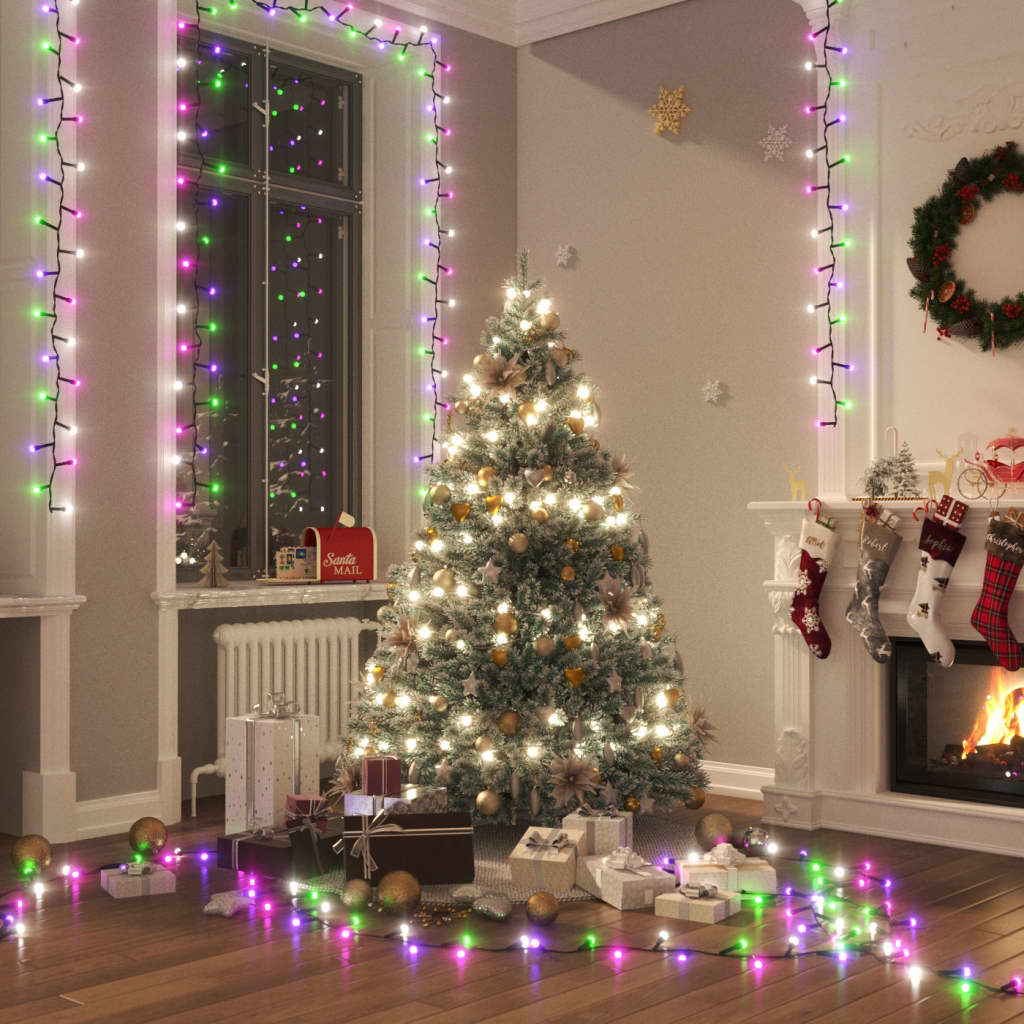 Led-Lichterkette Mit 400 Leds Pastell Mehrfarbig Pvc Pastell Mehrfarbig Und Dunkelgrün