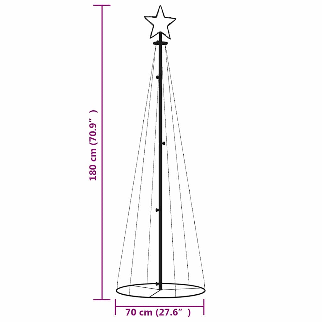 Led-Weihnachtsbaum Kegelform 108 Leds 70X180 Cm Warmweiß