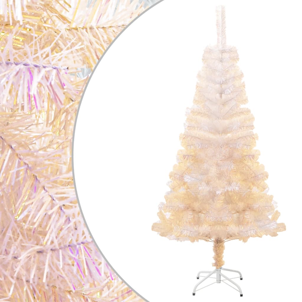 Künstlicher Weihnachtsbaum Schillernde Spitzen 180 Cm Pvc Weiß