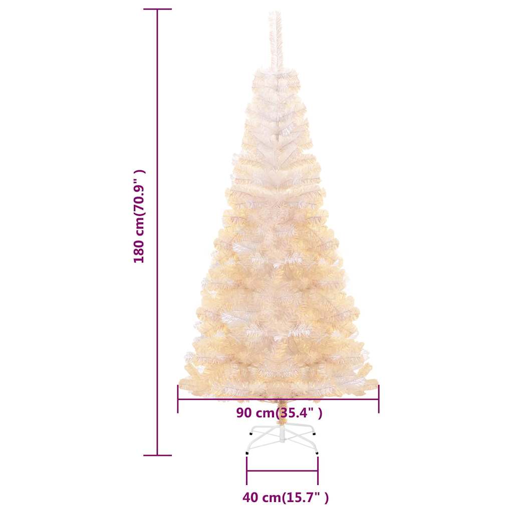 Künstlicher Weihnachtsbaum Schillernde Spitzen 180 Cm Pvc Weiß