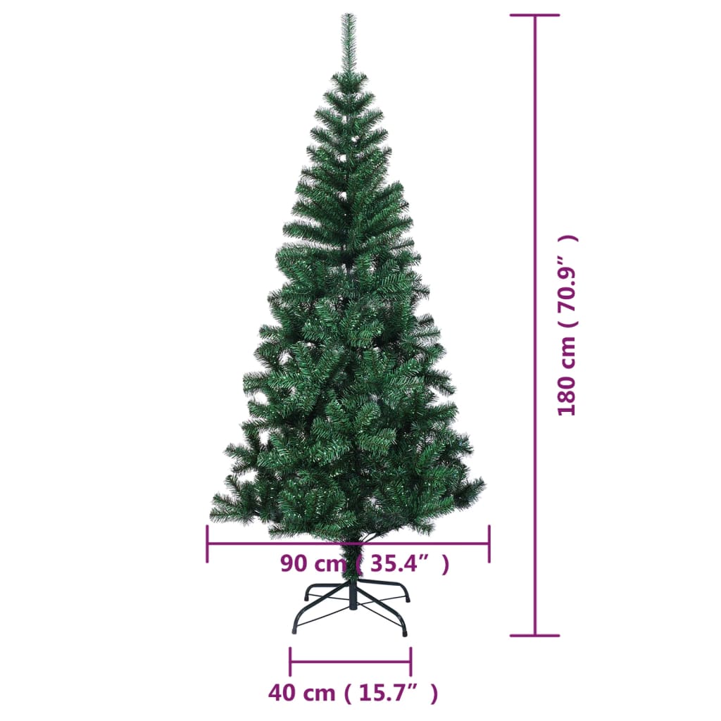 Künstlicher Weihnachtsbaum Schillernde Spitzen 180 Cm Pvc Grün