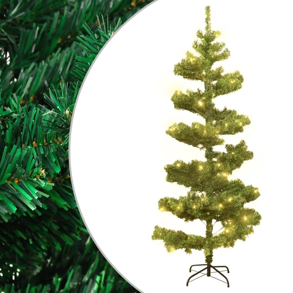 Spiral-Weihnachtsbaum Mit Beleuchtung Und Topf 120 Cm Grün
