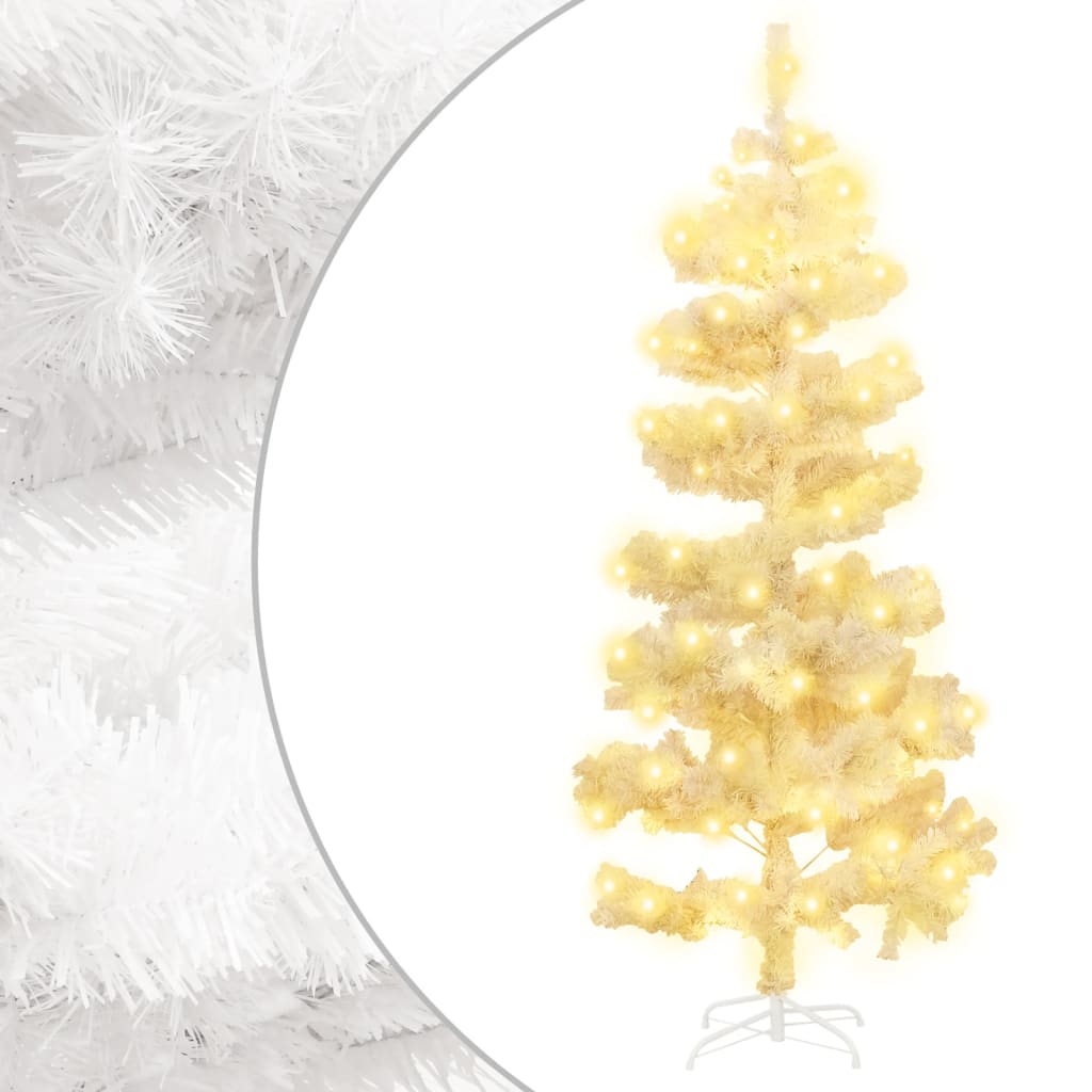 Spiral-Weihnachtsbaum Mit Beleuchtung Und Topf 120 Cm Weiß