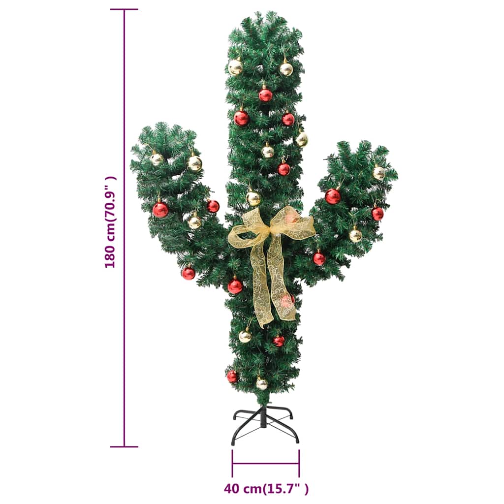 Weihnachtsdeko Kaktus Mit Ständer Und Led Grün Pvc Warmweiß