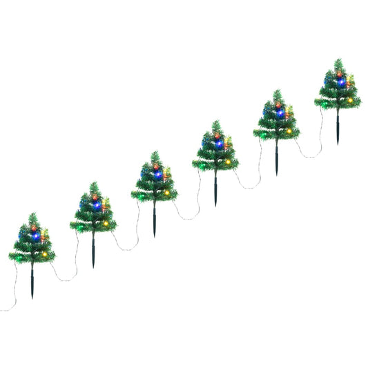 Wegbeleuchtung Weihnachtsbäume 6 Stk. Leds 45 Cm Pvc Mehrfarbig