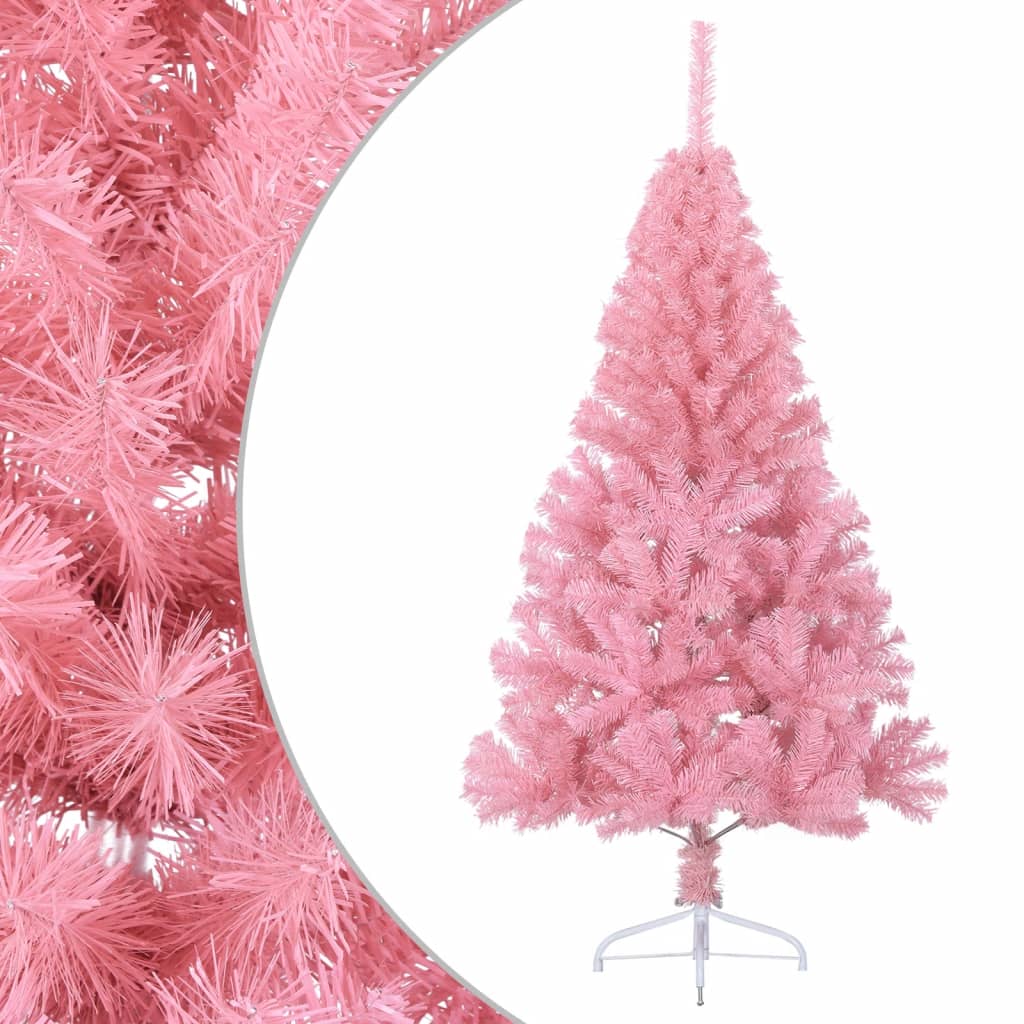 Künstlicher Halb-Weihnachtsbaum Mit Ständer 150 Cm Pvc Rosa