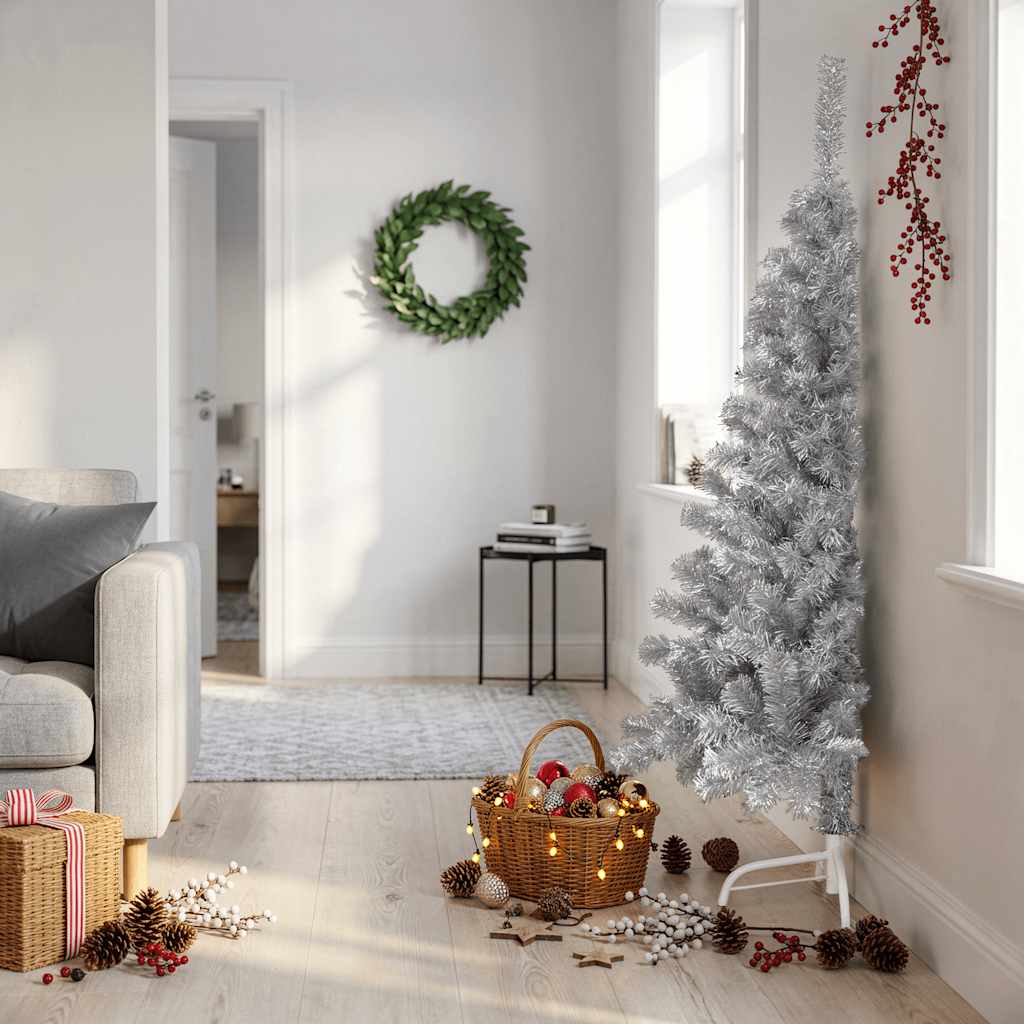 Künstlicher Halb-Weihnachtsbaum Mit Ständer 150 Cm Pvc Rosa