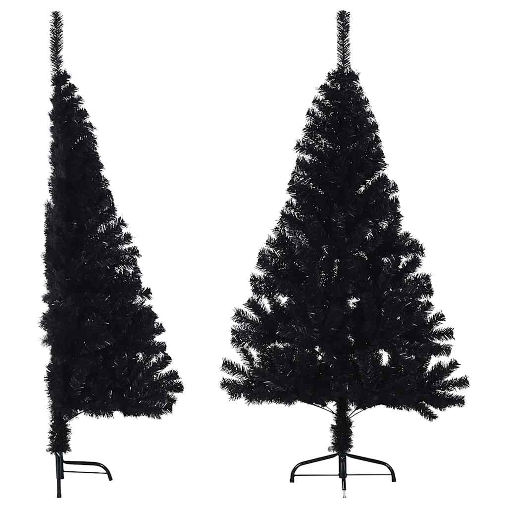 Künstlicher Halb-Weihnachtsbaum Mit Ständer 150 Cm Pvc Schwarz