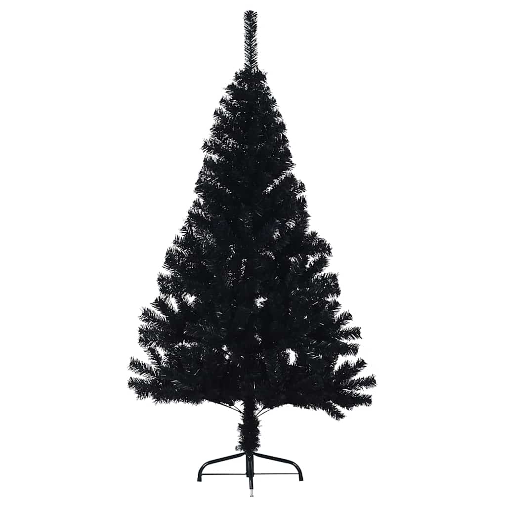Künstlicher Halb-Weihnachtsbaum Mit Ständer 150 Cm Pvc Schwarz