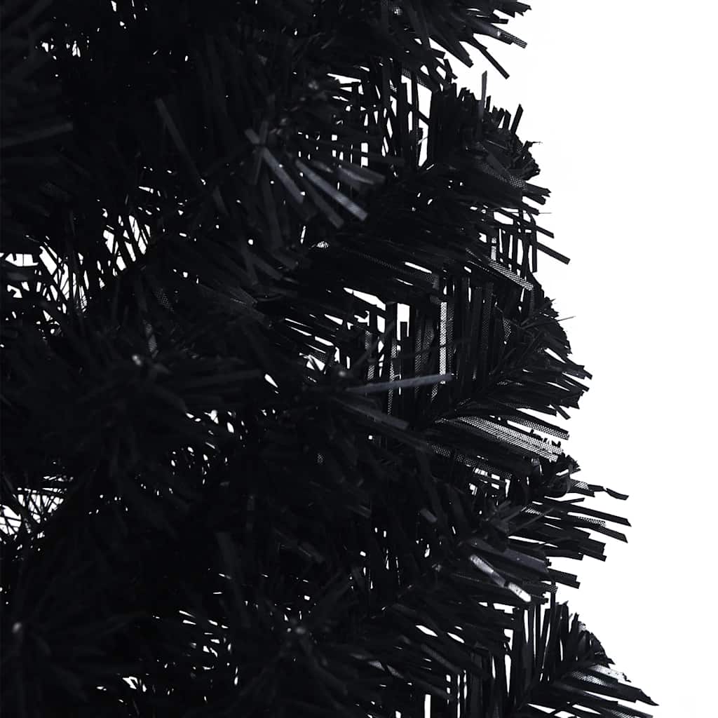 Künstlicher Halb-Weihnachtsbaum Mit Ständer 150 Cm Pvc Schwarz