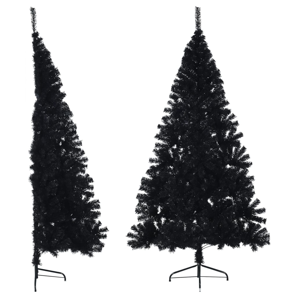 Künstlicher Halb-Weihnachtsbaum Mit Ständer 150 Cm Pvc Schwarz