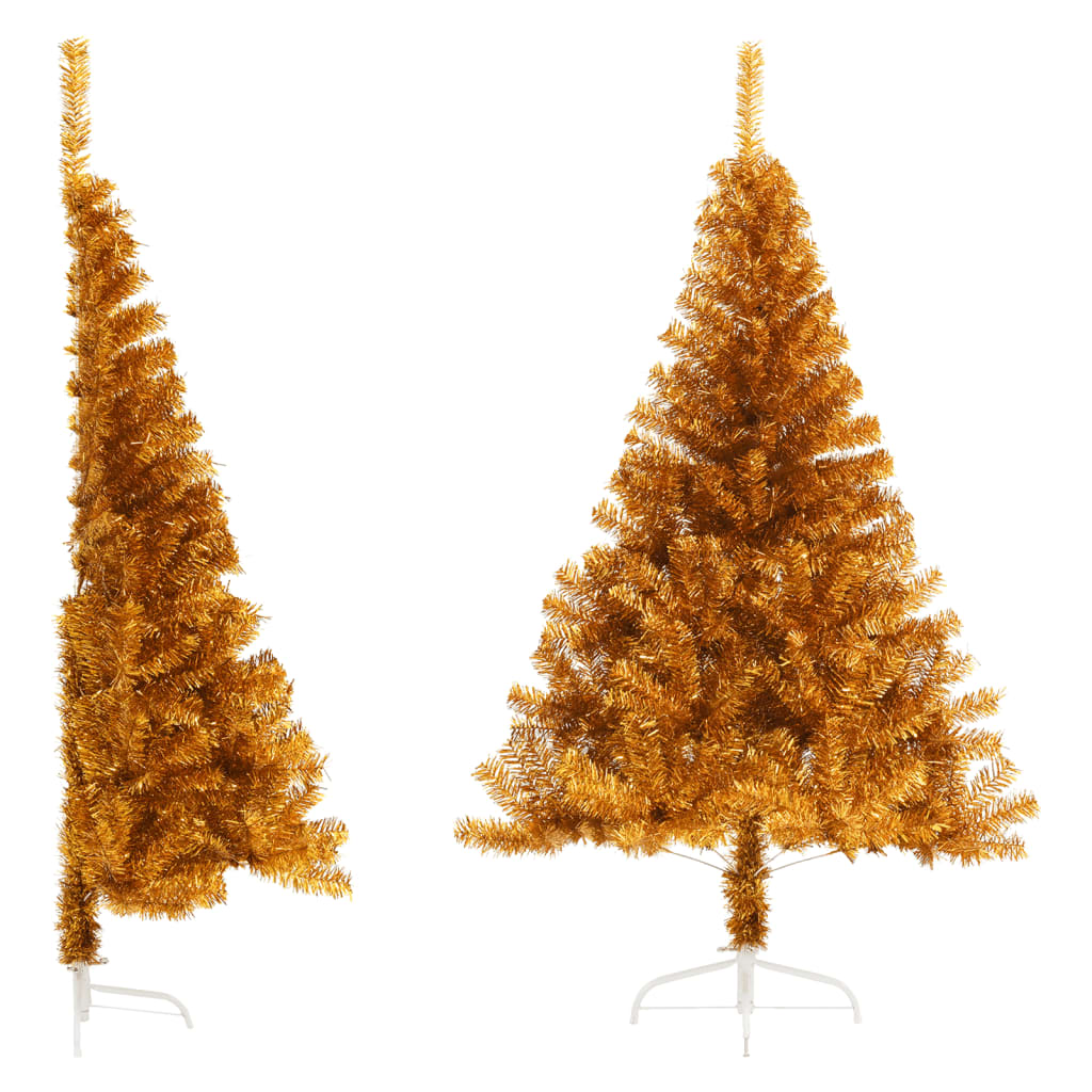 Künstlicher Halb-Weihnachtsbaum Mit Ständer 120 Cm Pet Gold