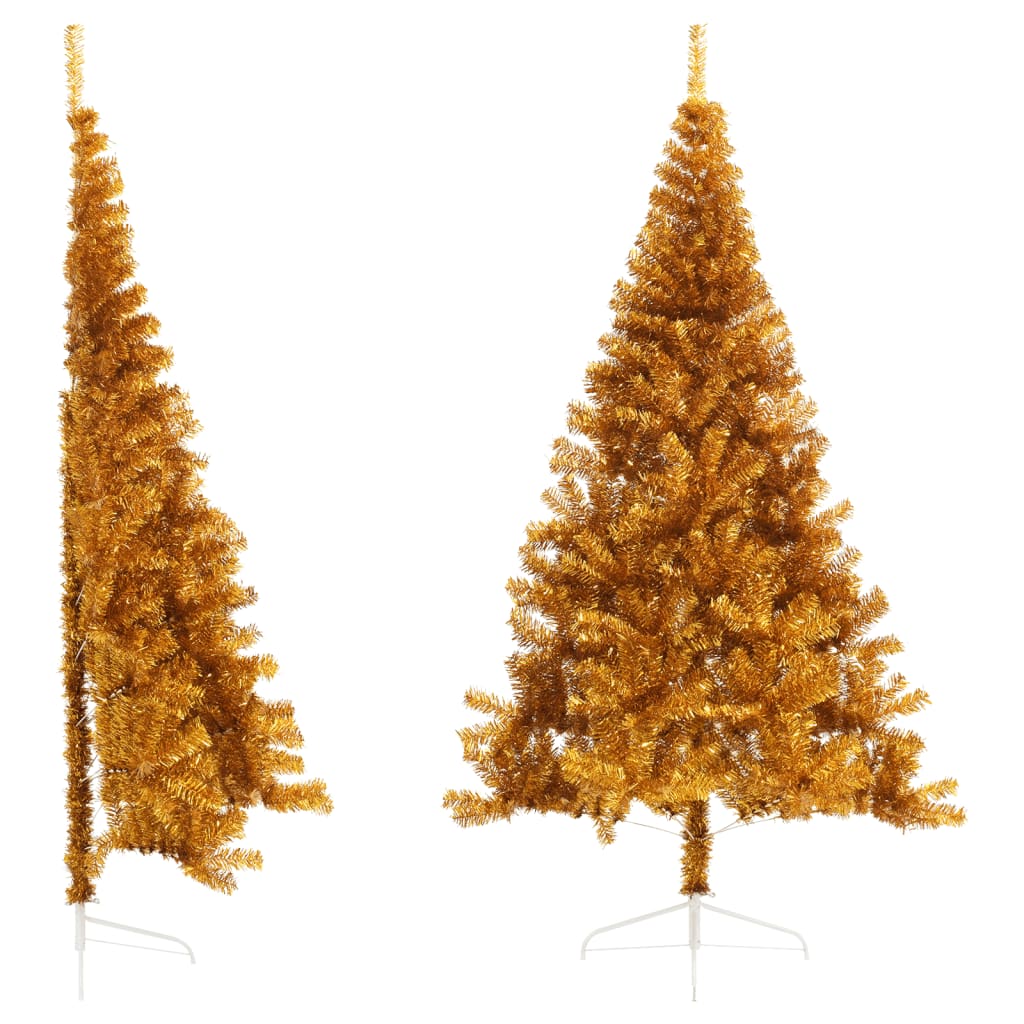 Künstlicher Halb-Weihnachtsbaum Mit Ständer 120 Cm Pet Gold