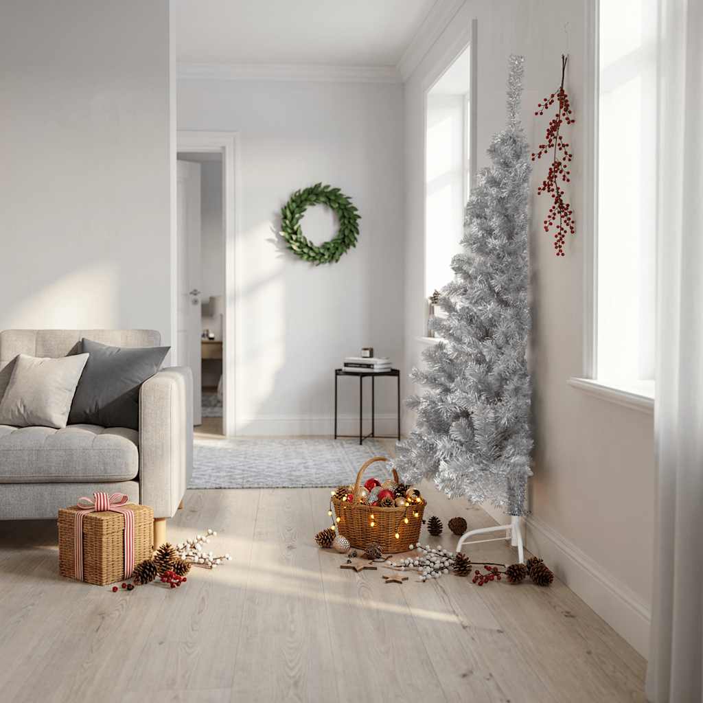 Künstlicher Weihnachtsbaum Mit Ständer 240 Cm Pet Silber