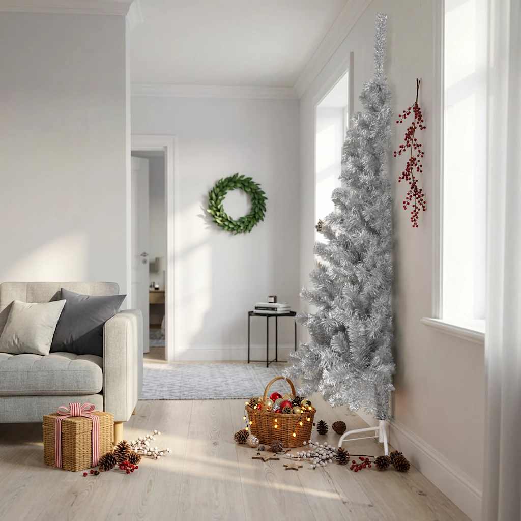 Künstlicher Weihnachtsbaum Mit Ständer 240 Cm Pet Silber