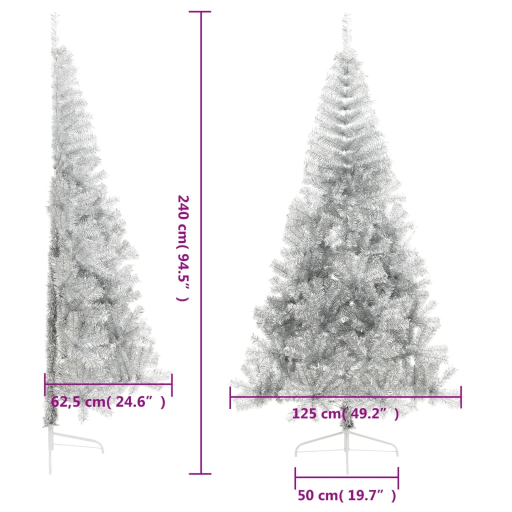 Künstlicher Weihnachtsbaum Mit Ständer 240 Cm Pet Silber