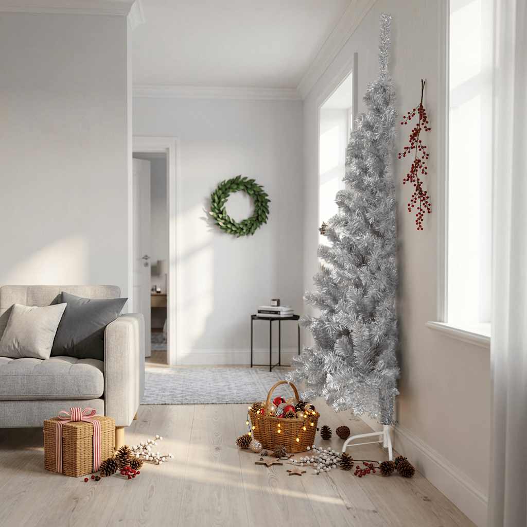 Künstlicher Weihnachtsbaum Mit Ständer 240 Cm Pet Silber