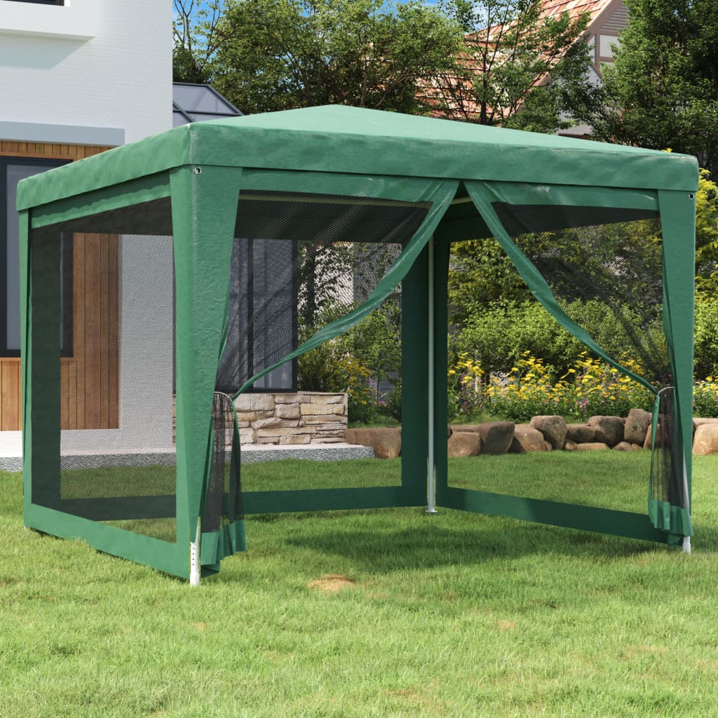 Partyzelt Mit 4 Mesh-Seitenwänden Hdpe Grün