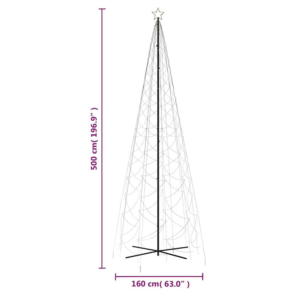Led-Weihnachtsbaum Kegelform 1400 Leds 160X500 Cm Warmweiß