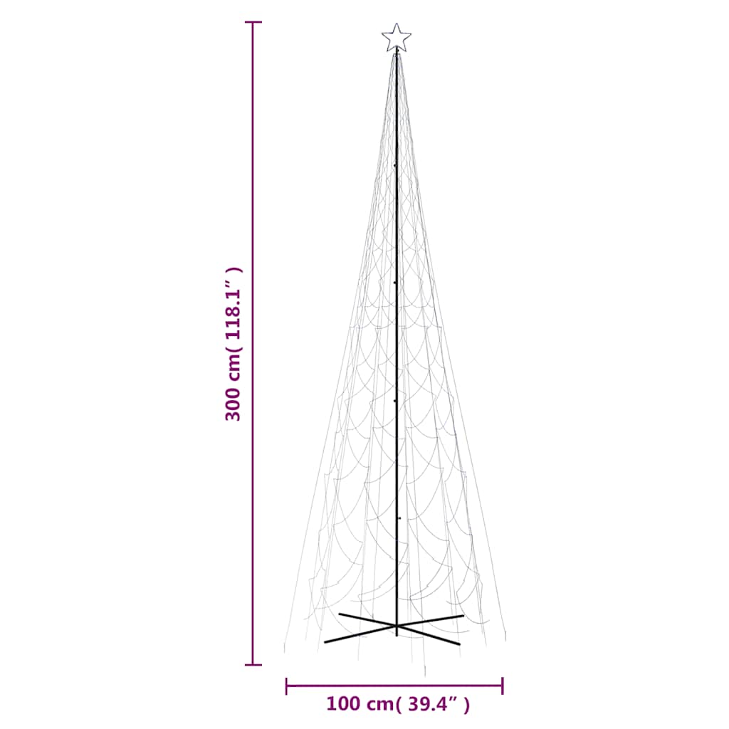 Led-Weihnachtsbaum Kegelform 3000 Leds 230X800 Cm Blau