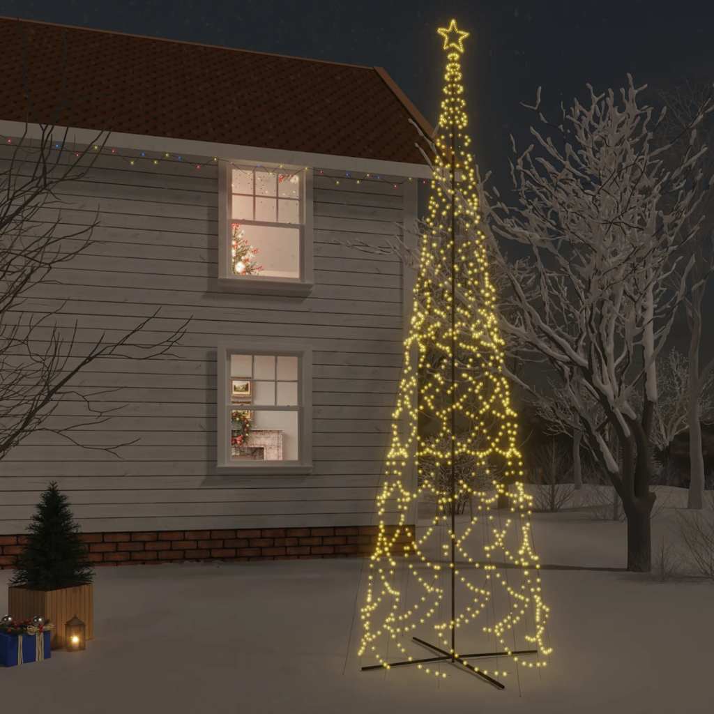 Led-Weihnachtsbaum Kegelform 1400 Leds 160X500 Cm Warmweiß