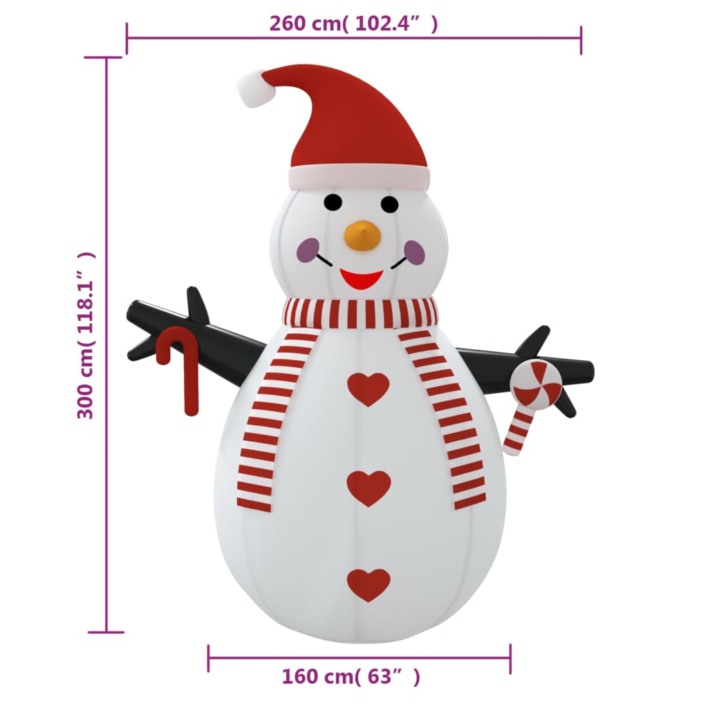 Aufblasbarer Schneemann Mit Leds
