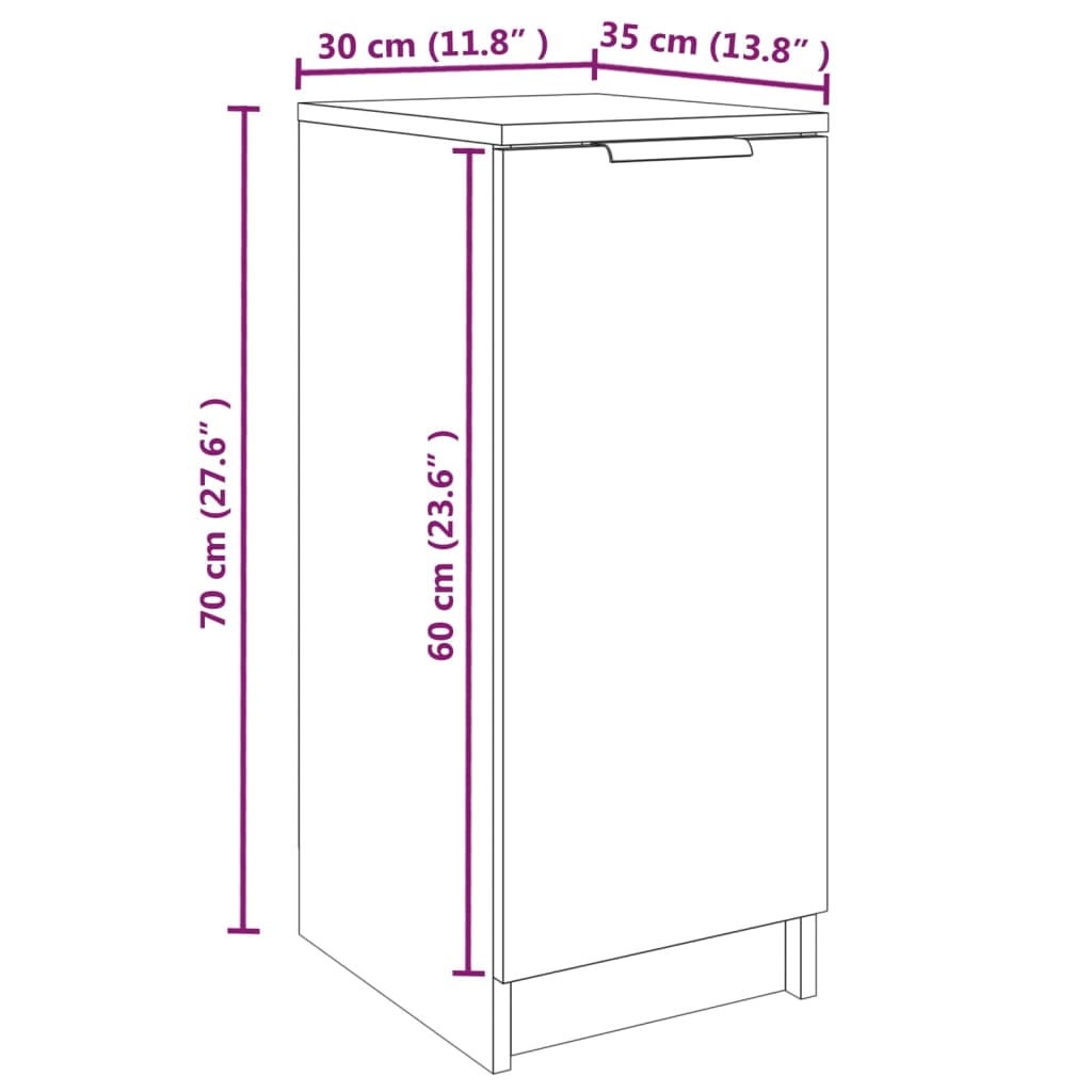Schuhschrank 30X35X70 Cm Holzwerkstoff Weiß