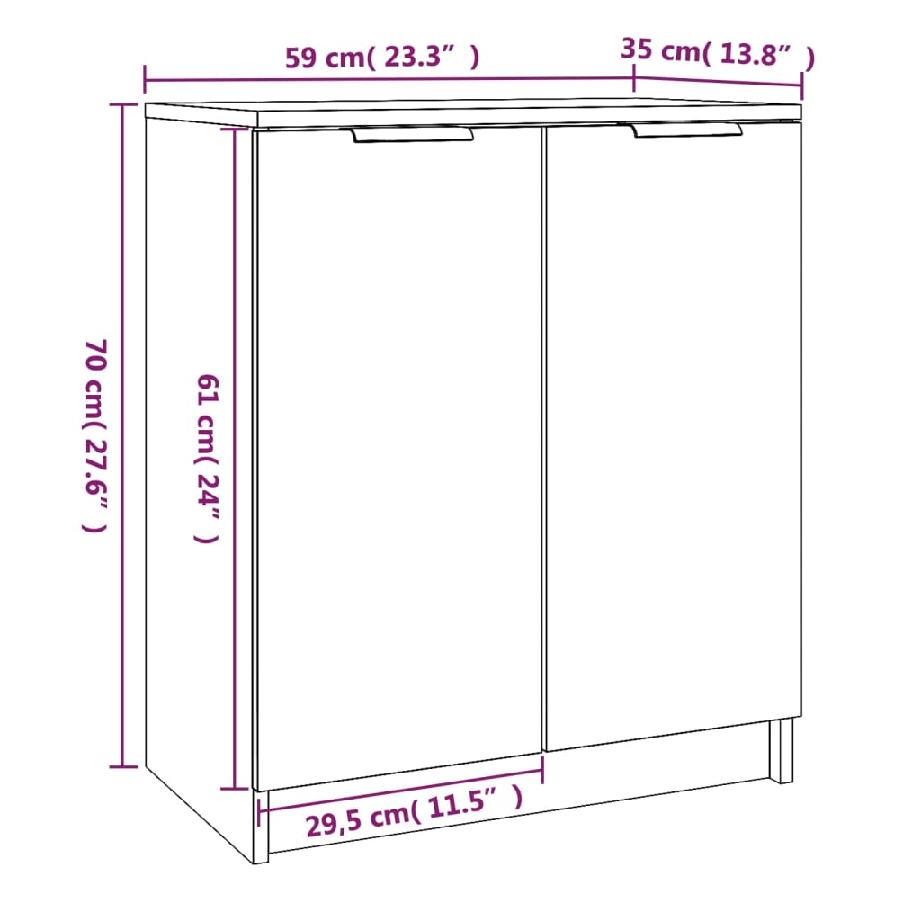 Schuhschrank Sonoma-Eiche 59X35X70 Cm Holzwerkstoff Sonoma Eiche