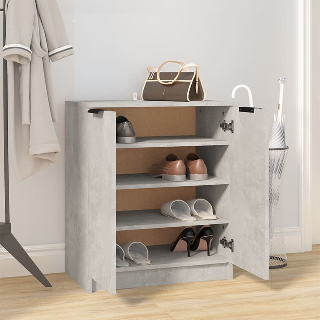 Schuhschrank 59X35X70 Cm Holzwerkstoff Betongrau