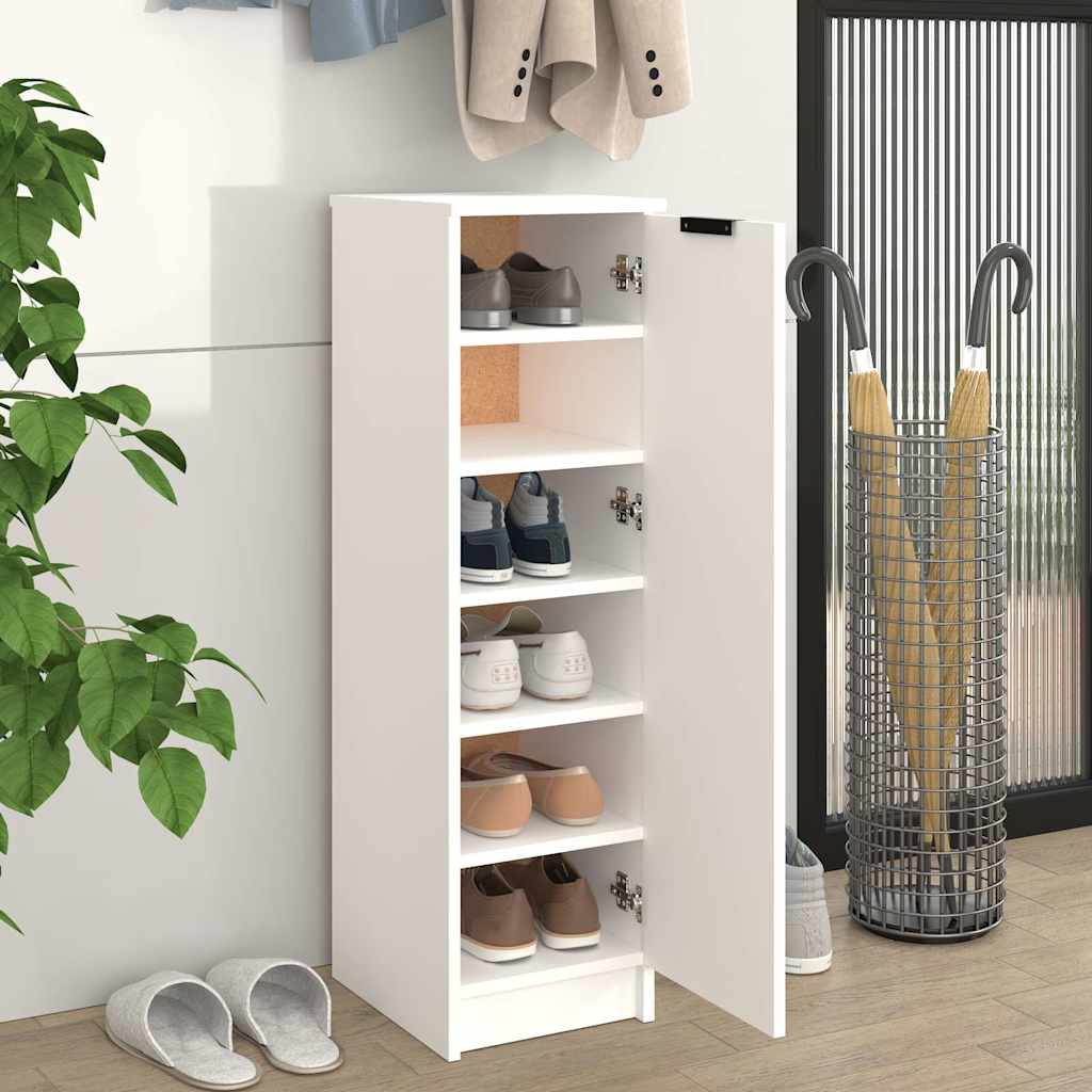 Schuhschrank 30X35X100 Cm Holzwerkstoff Weiß