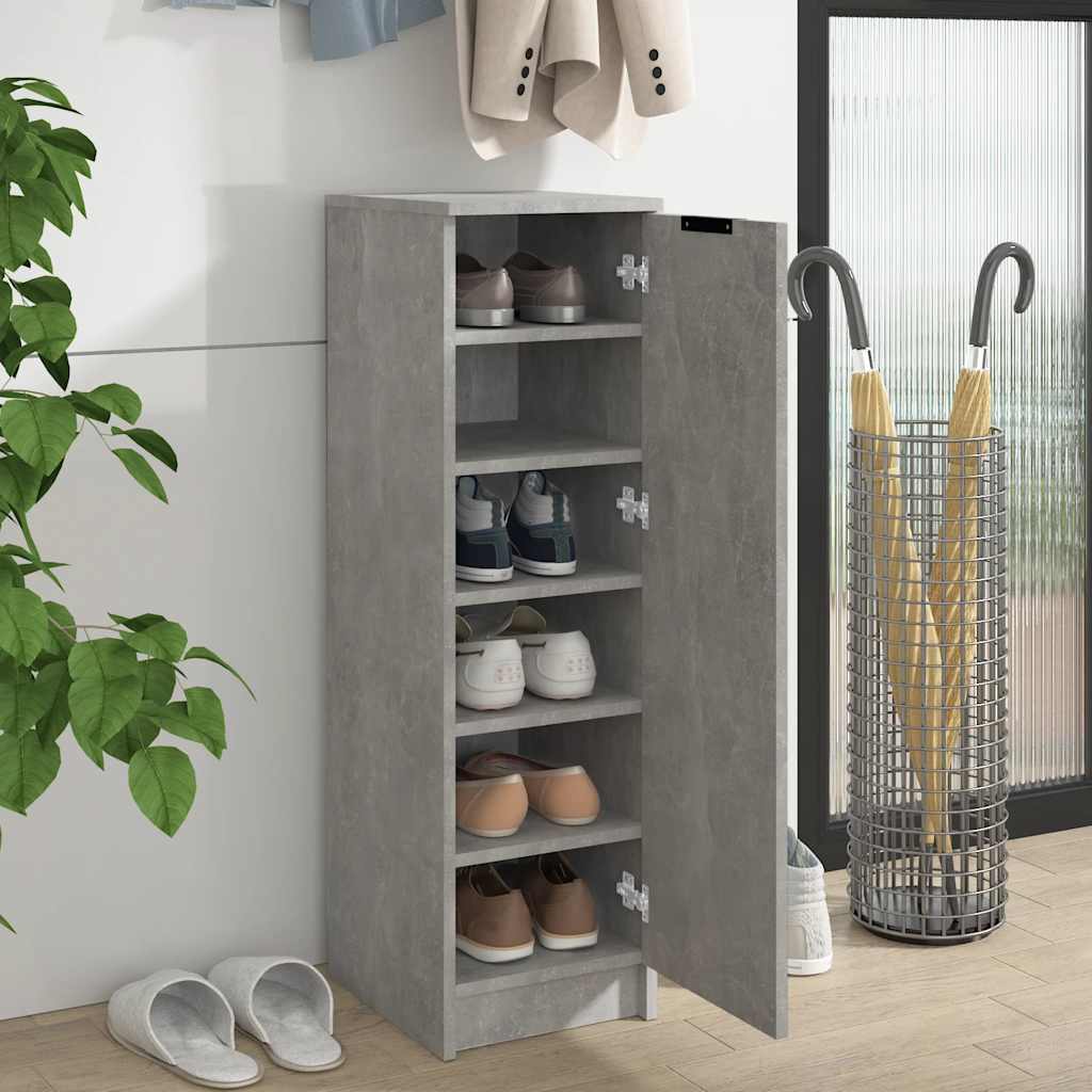 Schuhschrank 30X35X100 Cm Holzwerkstoff Betongrau
