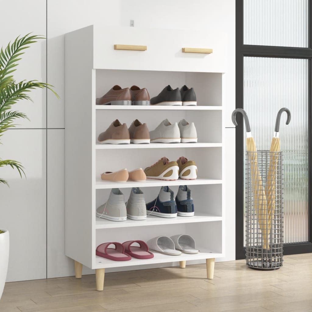 Schuhschrank 60X35X105 Cm Holzwerkstoff Weiß