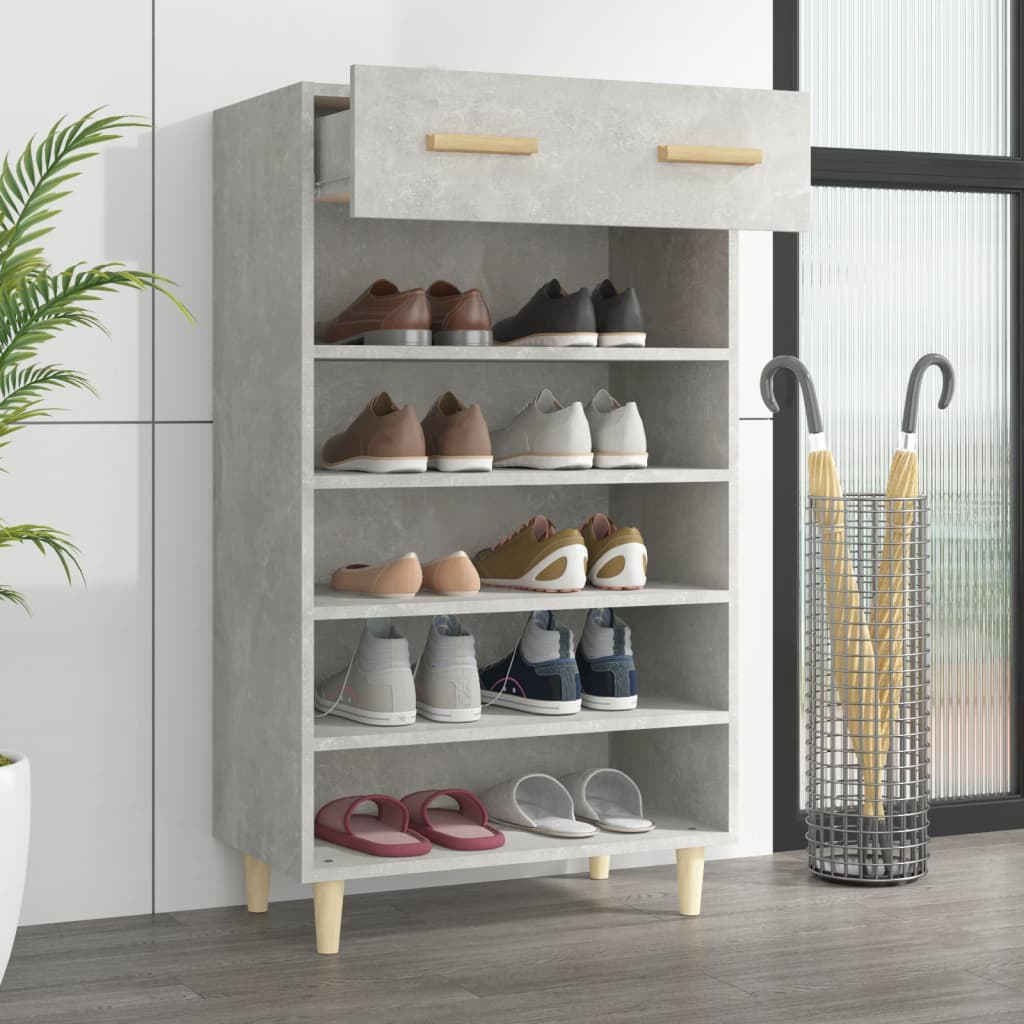 Schuhschrank 60X35X105 Cm Holzwerkstoff Betongrau
