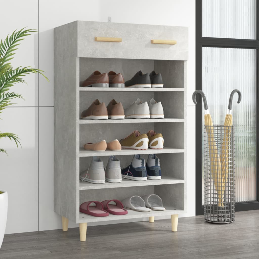 Schuhschrank 60X35X105 Cm Holzwerkstoff Betongrau