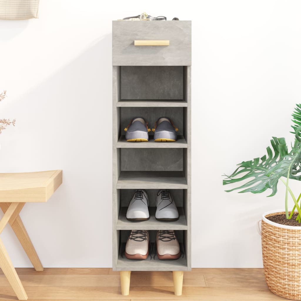 Schuhschrank 30X35X105 Cm Holzwerkstoff Betongrau