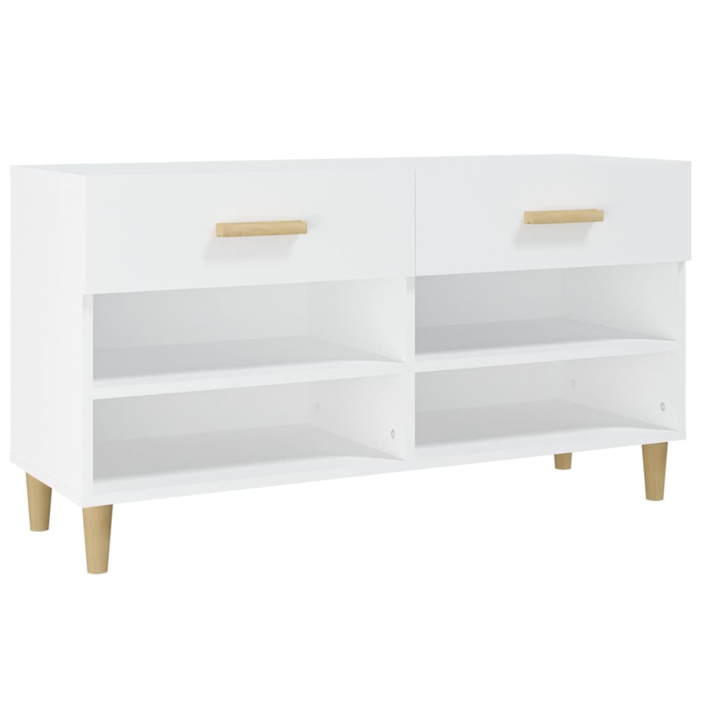 Schuhschrank 102X35X55 Cm Holzwerkstoff Weiß