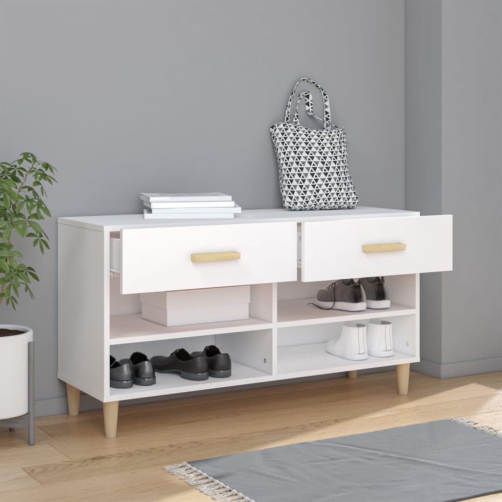 Schuhschrank 102X35X55 Cm Holzwerkstoff Weiß