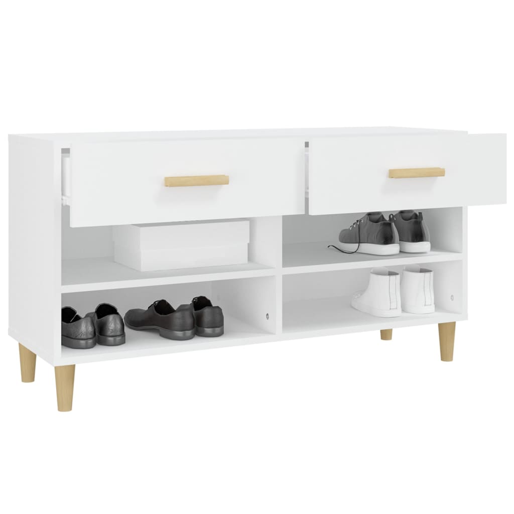 Schuhschrank 102X35X55 Cm Holzwerkstoff Weiß