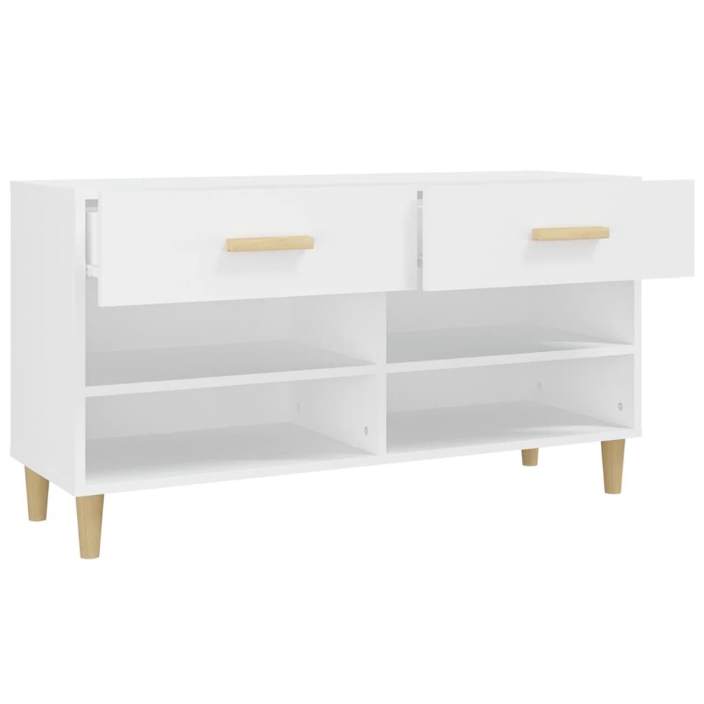 Schuhschrank 102X35X55 Cm Holzwerkstoff Weiß