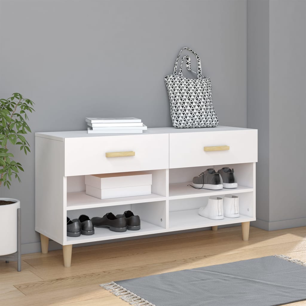 Schuhschrank 102X35X55 Cm Holzwerkstoff Weiß