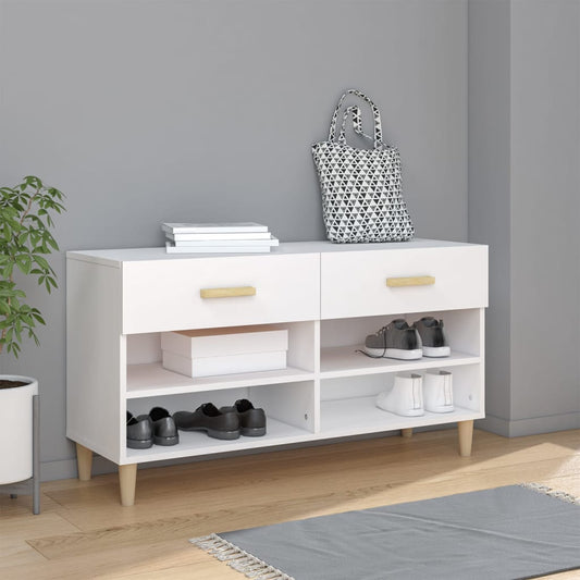 Schuhschrank 102X35X55 Cm Holzwerkstoff Weiß