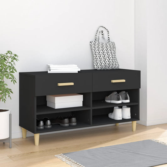 Schuhschrank 102X35X55 Cm Holzwerkstoff Schwarz