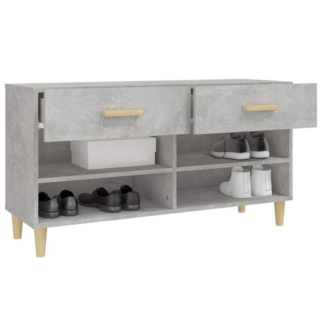 Schuhschrank 102X35X55 Cm Holzwerkstoff Betongrau