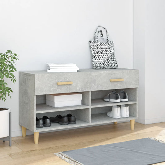 Schuhschrank 102X35X55 Cm Holzwerkstoff Betongrau