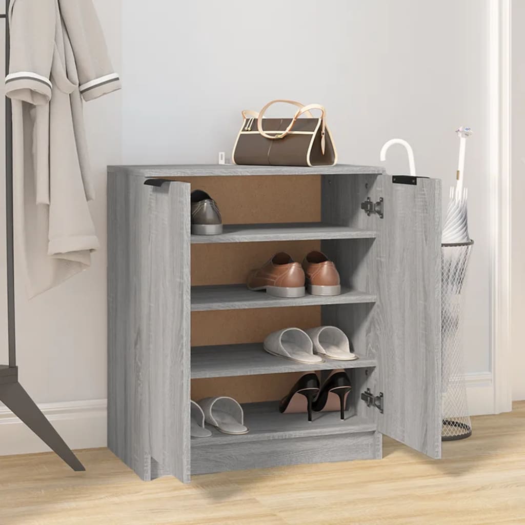 Schuhschrank 59X35X70 Cm Holzwerkstoff Grau Sonoma