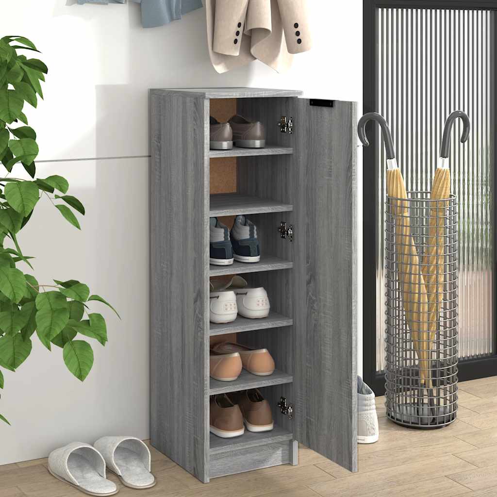 Schuhschrank 30X35X100 Cm Holzwerkstoff Grau Sonoma